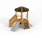 Six Angle w/ stairs & slide wooden playhouse Uvala